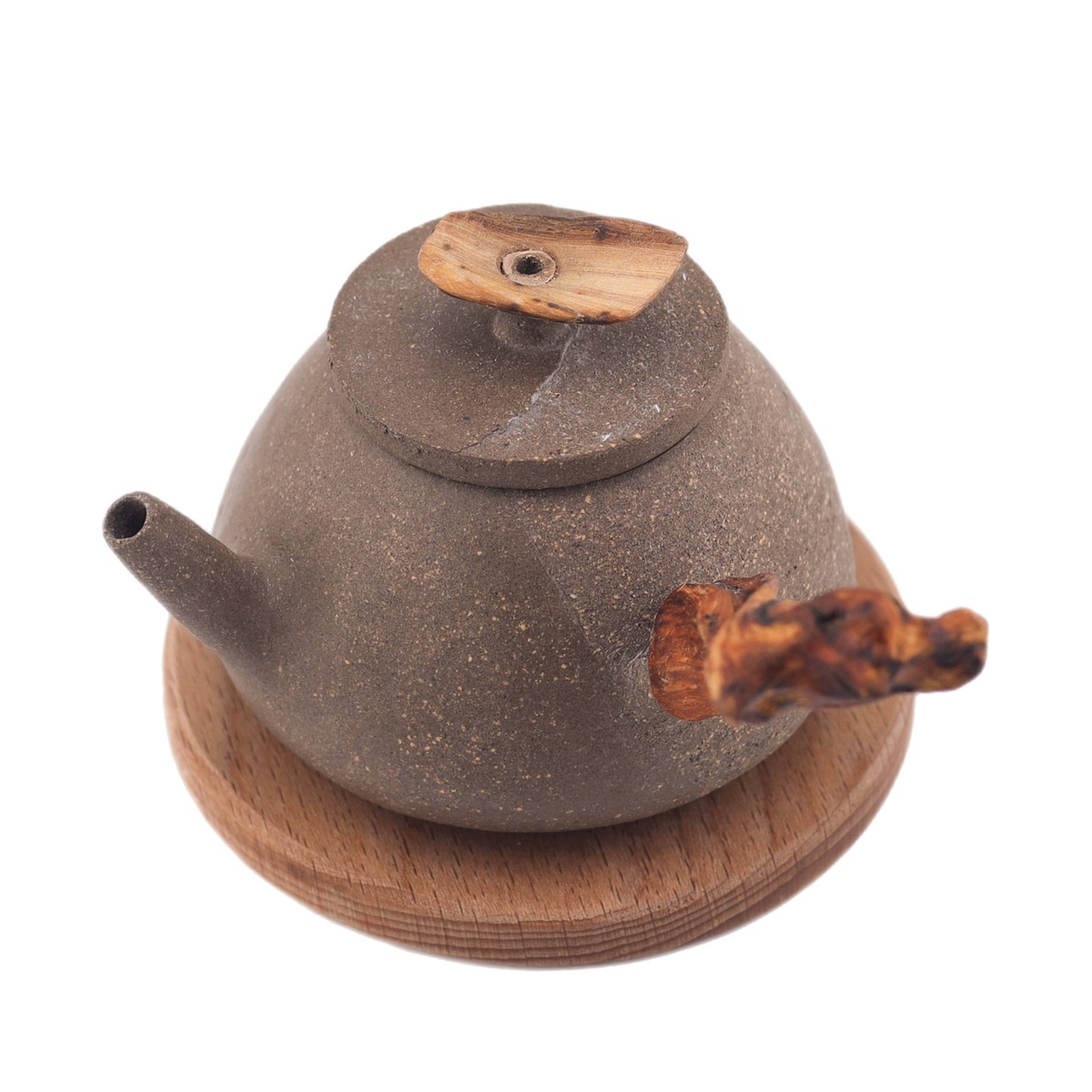 Чайник "Добрая весть", исинская глина, ручка можжевельник, 140 мл