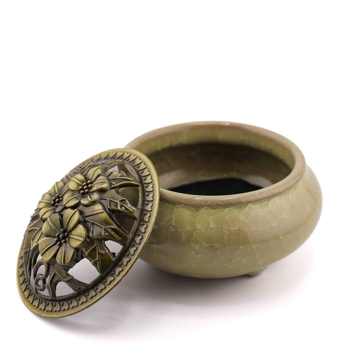 Курильница "Кракле" бежевая