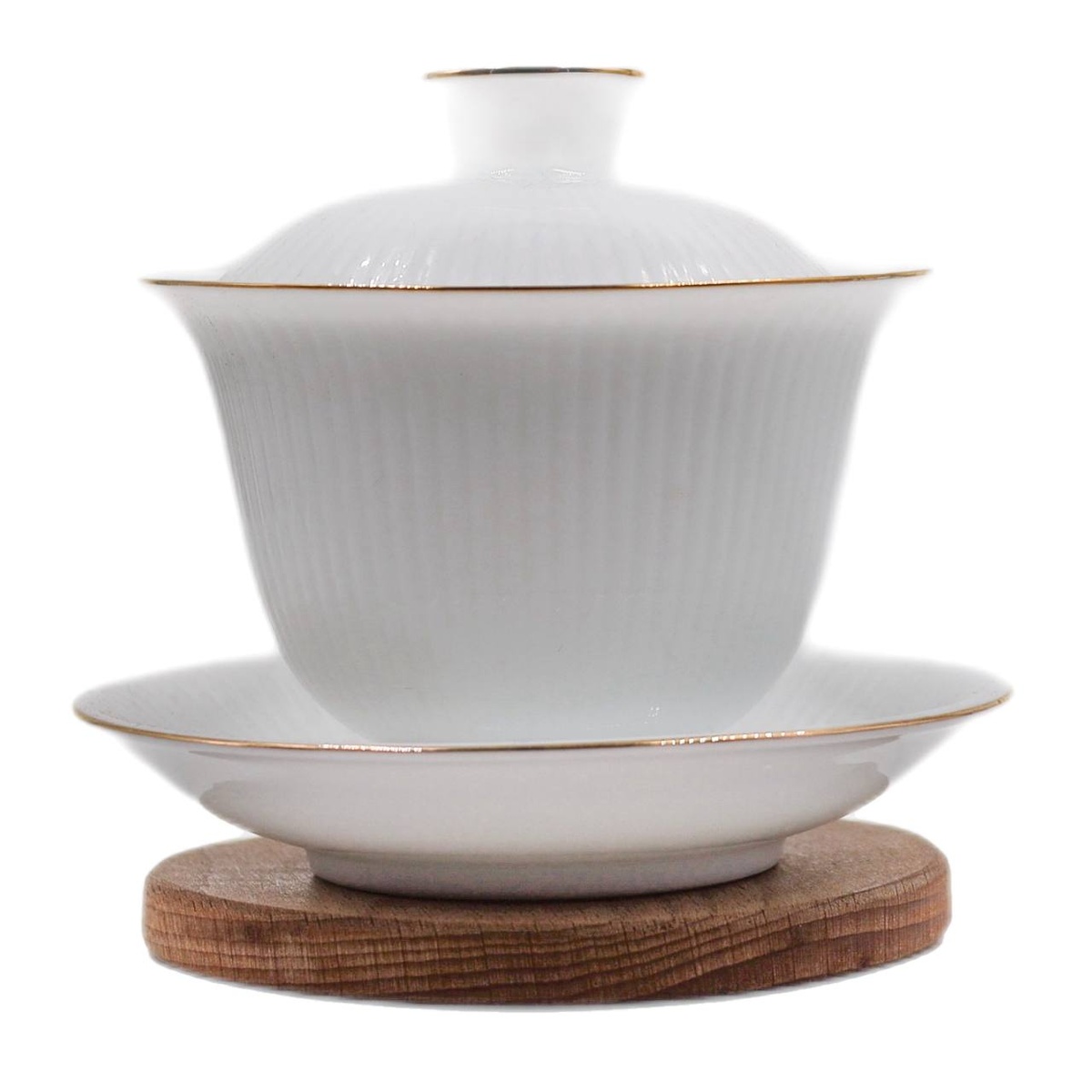 Гайвань "Белая, золотой ободок", 170 мл