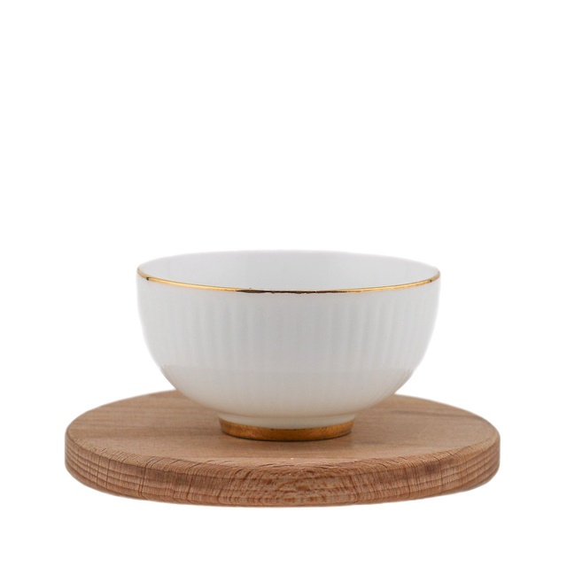 Чашка "Белая, золотой ободок", 70 мл