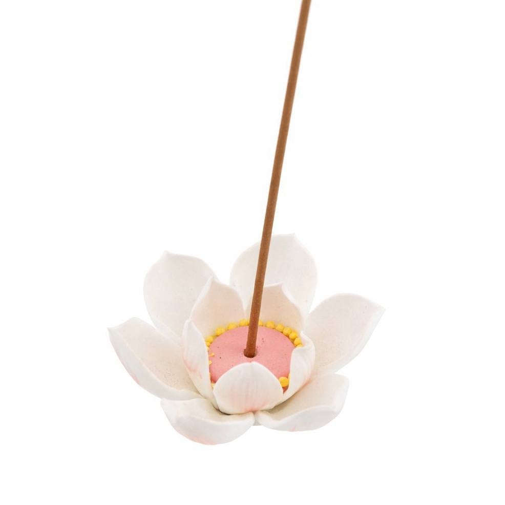 Белый лотос подставка для благовоний