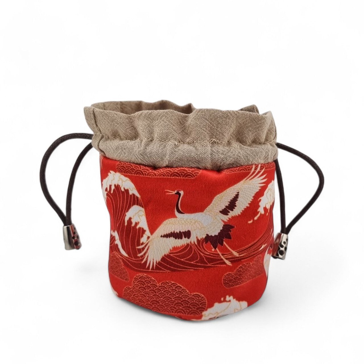 Мешочек "Танец журавлей", красный