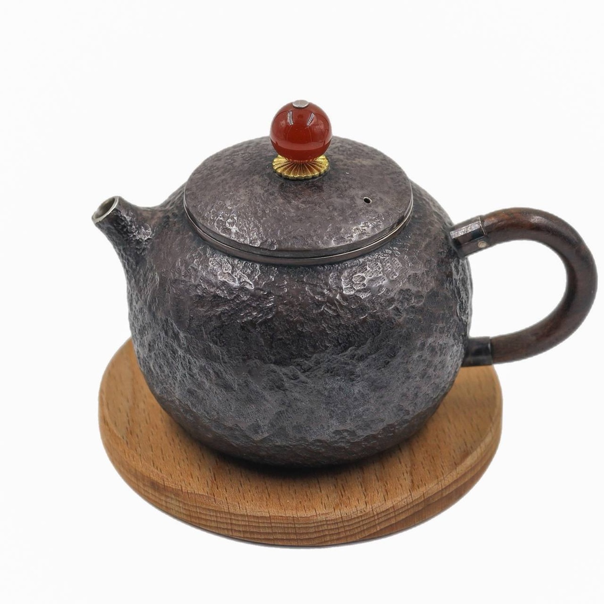 Чайник "Наследие", серебро, гранат, 220 мл