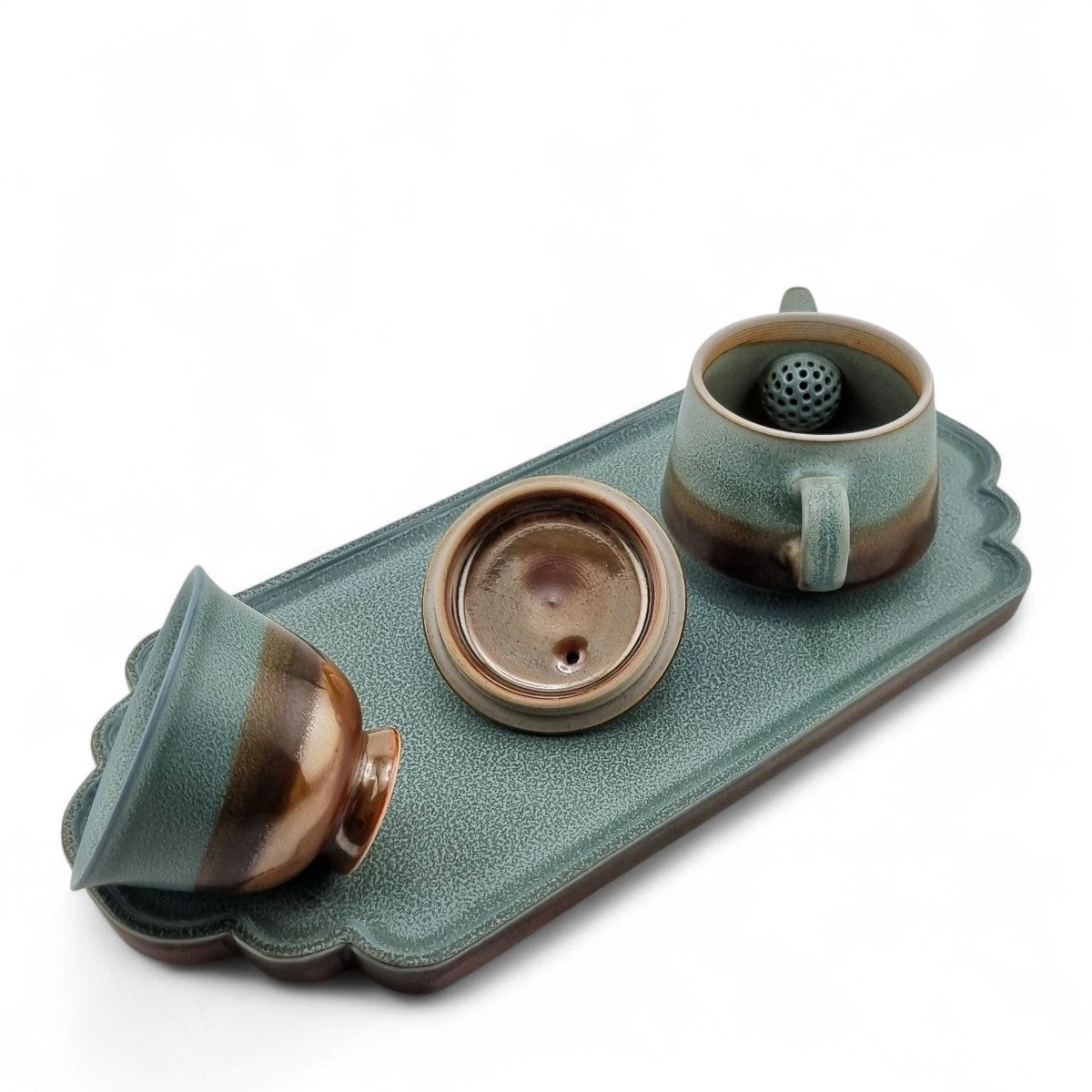 Набор "Чайник, чашка, чайный поднос", Цзиндэчжэнь