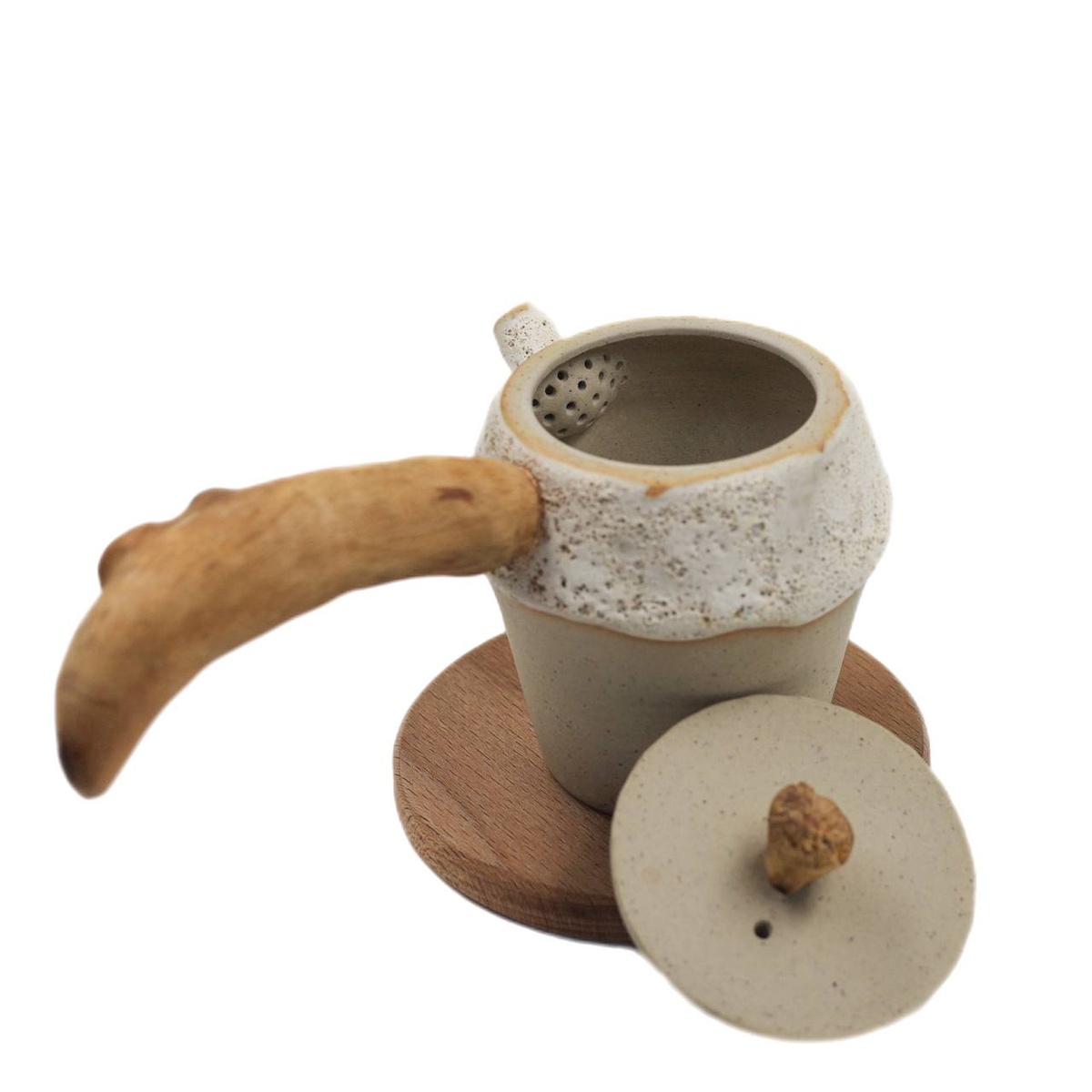 Чайник "Сахаров", уральская глина, платан, 190 мл