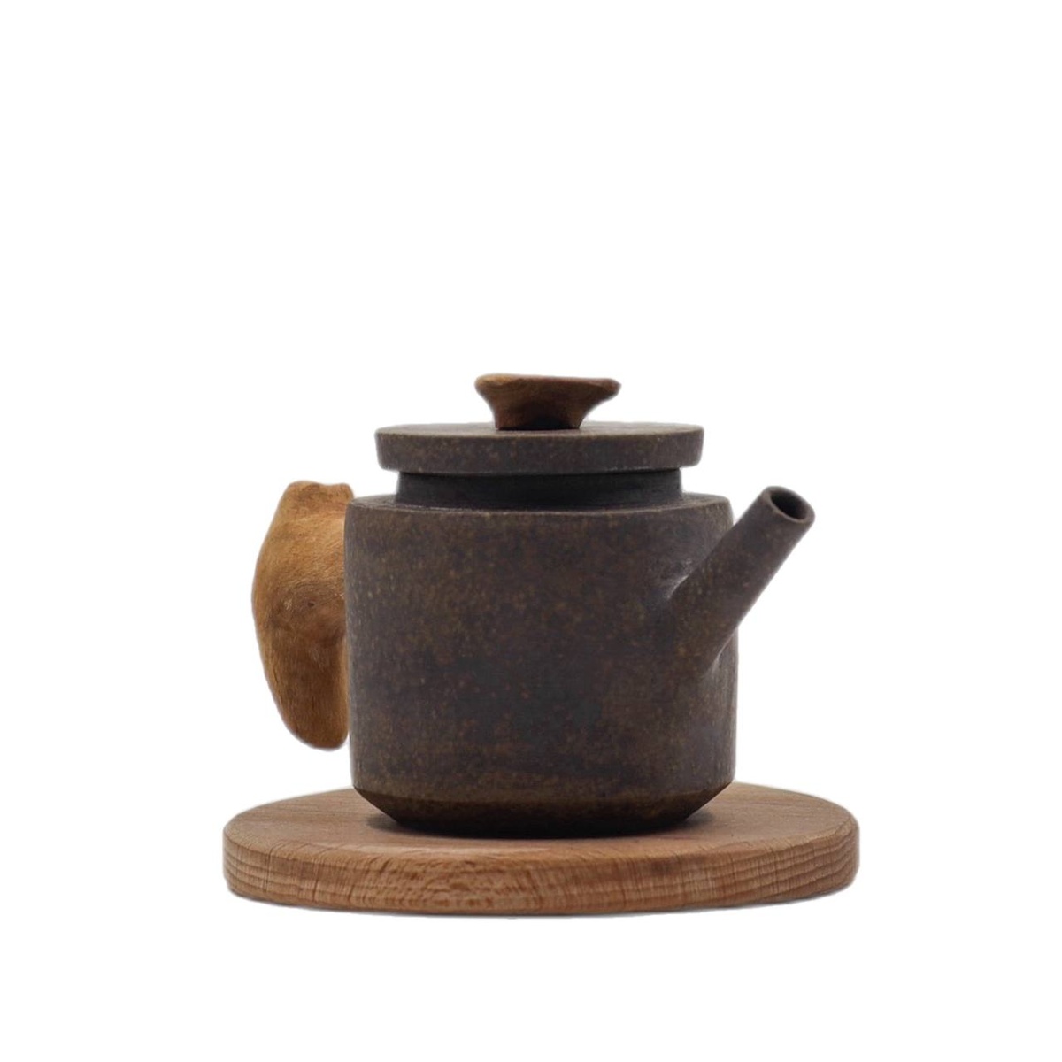 Чайник "Лучший друг", исинская глина,платан, бронза, 100 мл