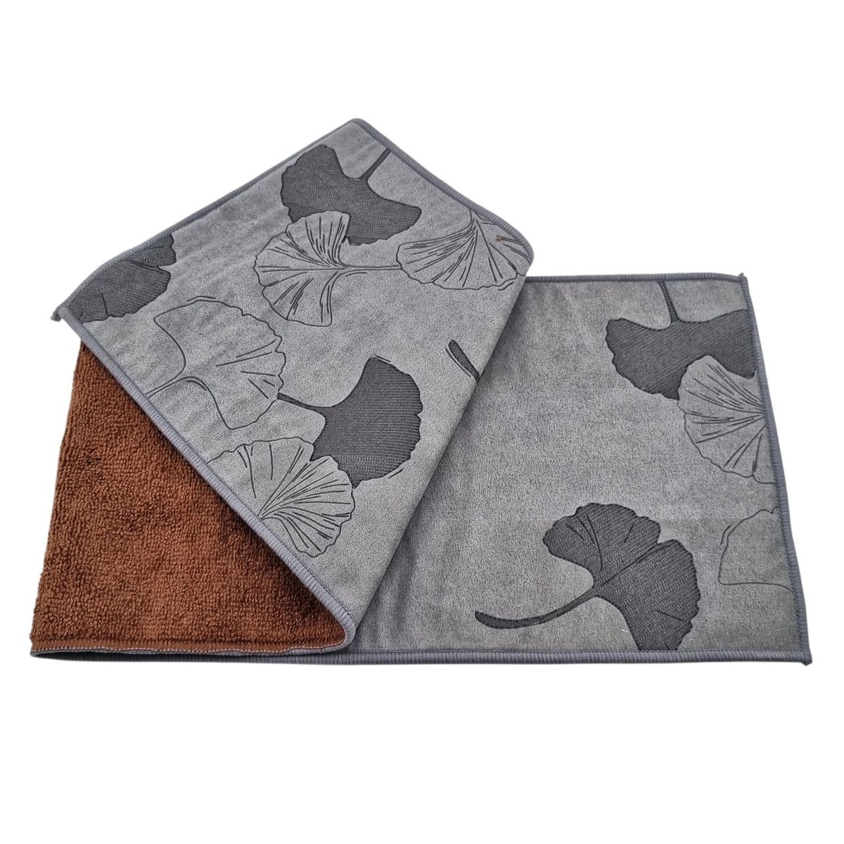 Полотенце "Золотой веер", серая ткань