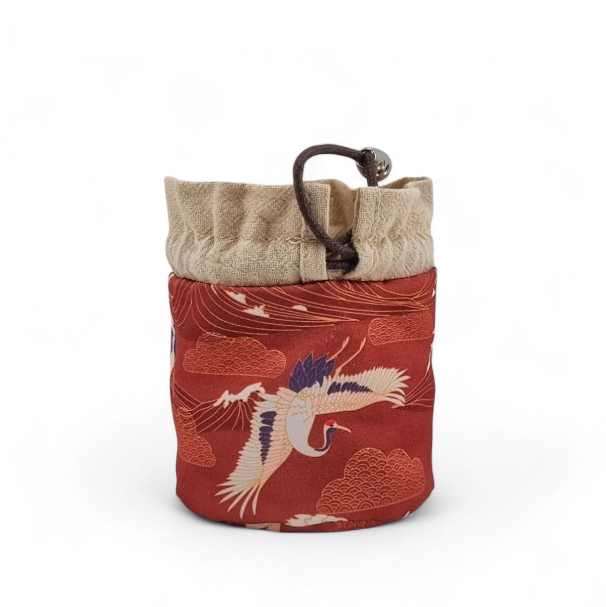 Мешочек "Танец журавлей", бордовый