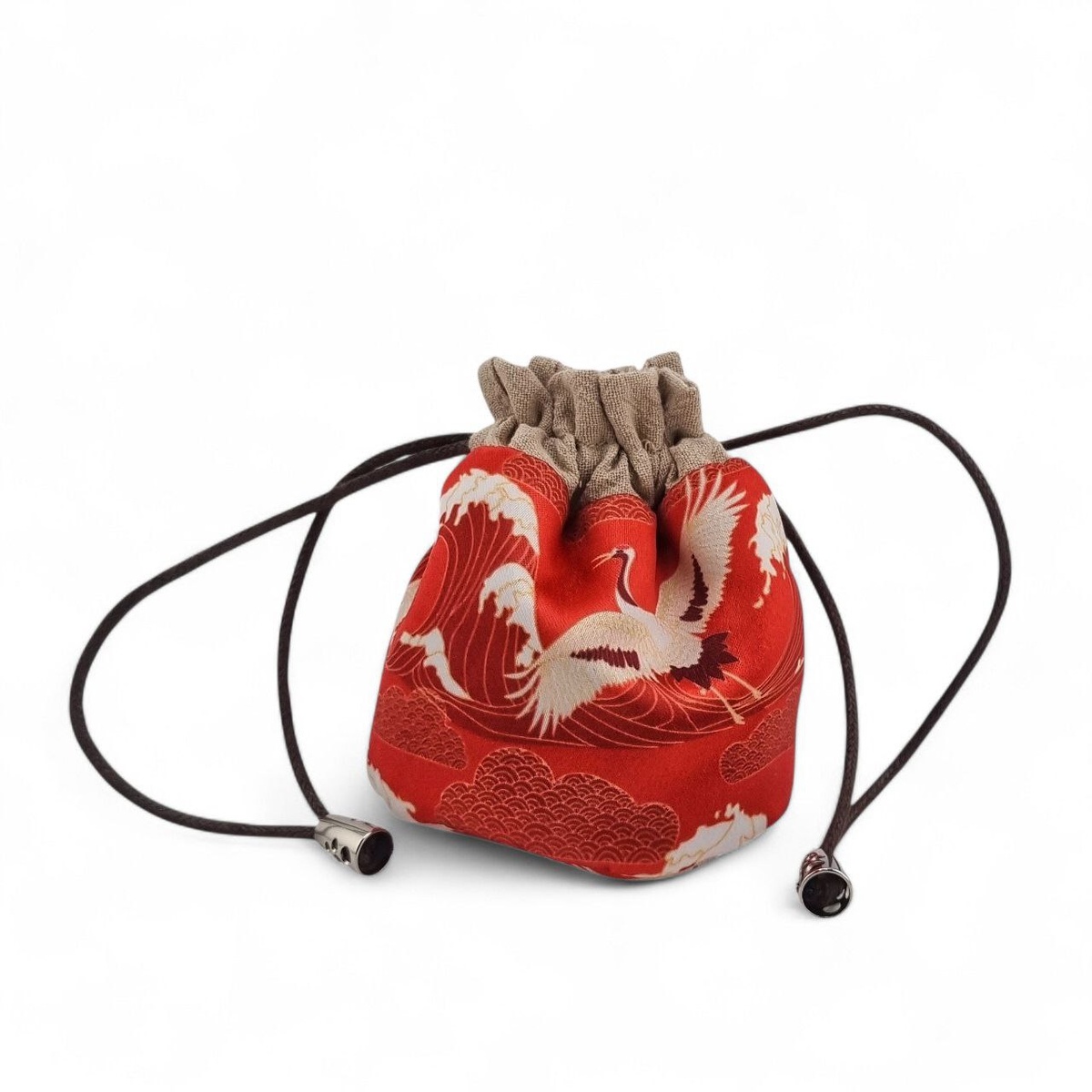 Мешочек "Танец журавлей", красный