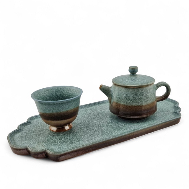 Набор "Чайник, чашка, чайный поднос", Цзиндэчжэнь