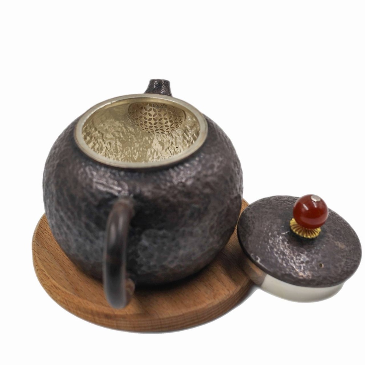 Чайник "Наследие", серебро, гранат, 220 мл