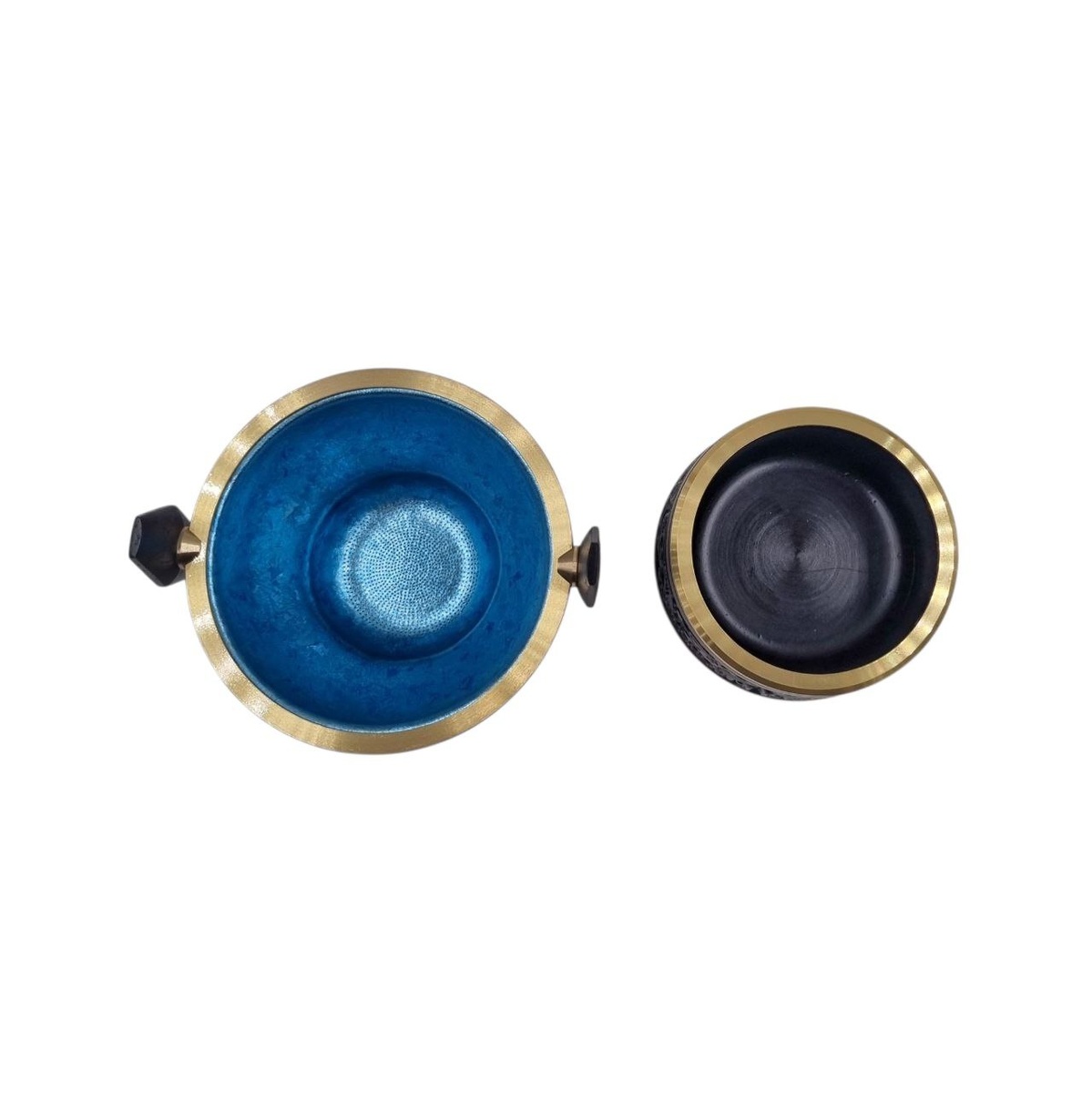 Сито "Голубой титан" резное, тёмное дерево