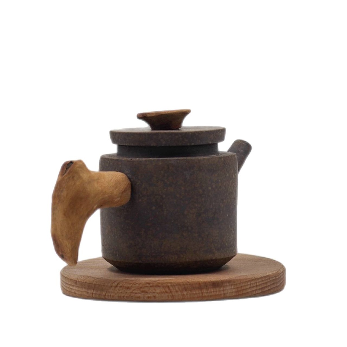 Чайник "Лучший друг", исинская глина,платан, бронза, 100 мл